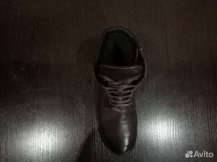 Кожаные ботинки зимние