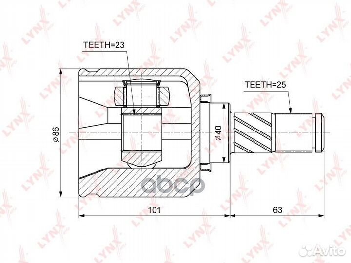 ШРУС внутр. CI-3748 lynxauto