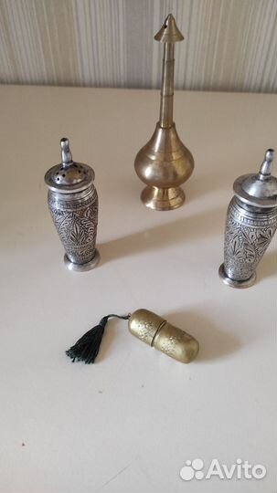 Латунь.Игольница, набор для специй. Винтаж