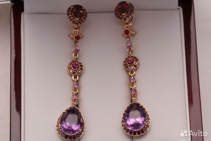 Серьги Red Diamond and Amethyst