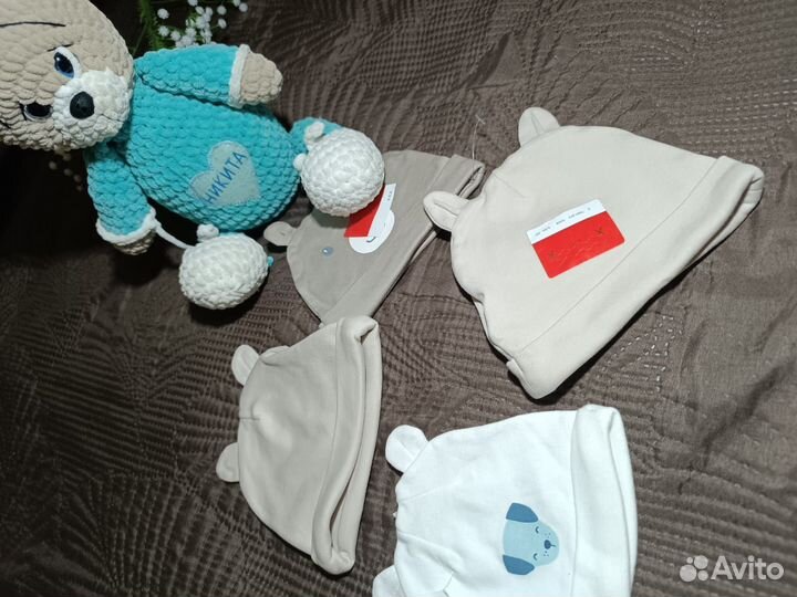 Шапочка детская 2-6 мес c&a новая комплект