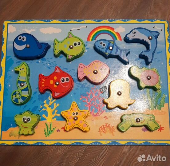 Магнитная рыбалка деревянная