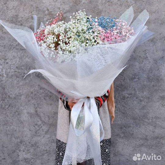 WOW-Букеты из Цветной Гипсофилы. Доставка