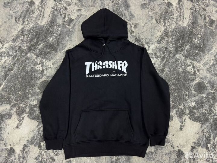 Худи Thrasher Classic Logo & Flame новые на флисе