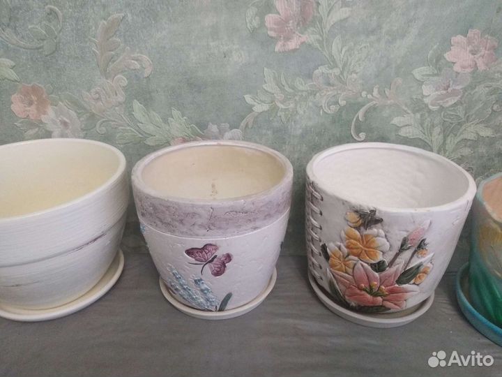 Керамические горшки для цветов. Цена за всё