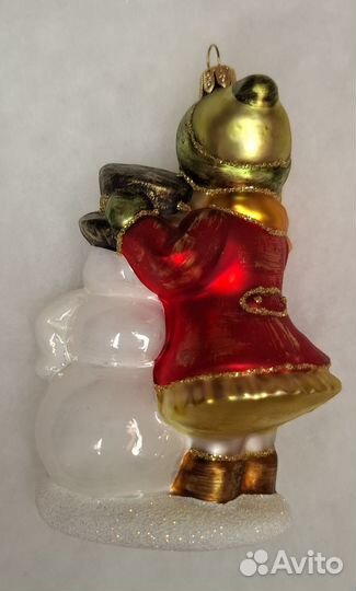 Елочные игрушки Девочка со снеговиком