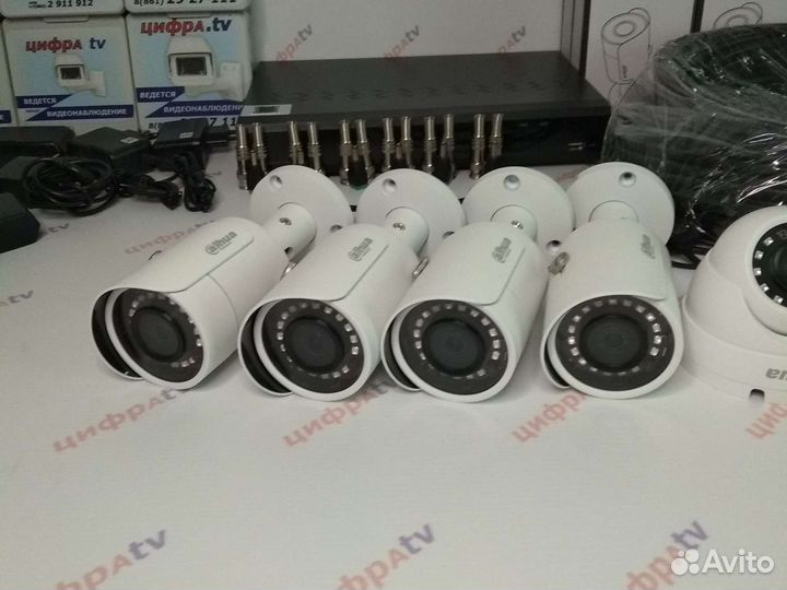 Полный комплект видеонаблюдения 6 камер