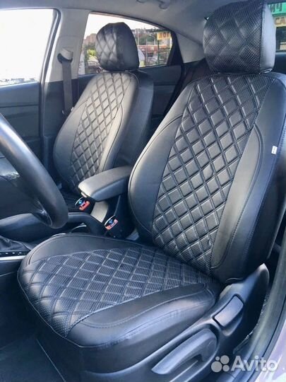 Авточехлы из Экокожи 3D Ромб - Kia Ceed 2007-2012