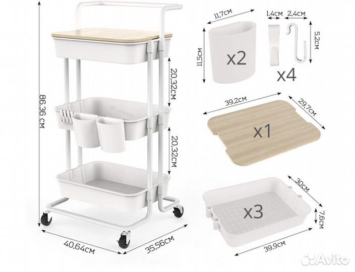 Тележка косметическая этажерка