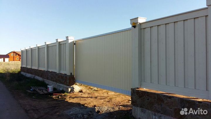 Сдвижные ворота Алютех ADS400 сендвич-панель