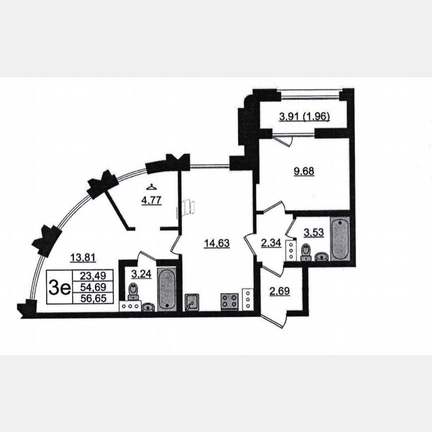 2-к. квартира, 56,7 м², 6/25 эт.
