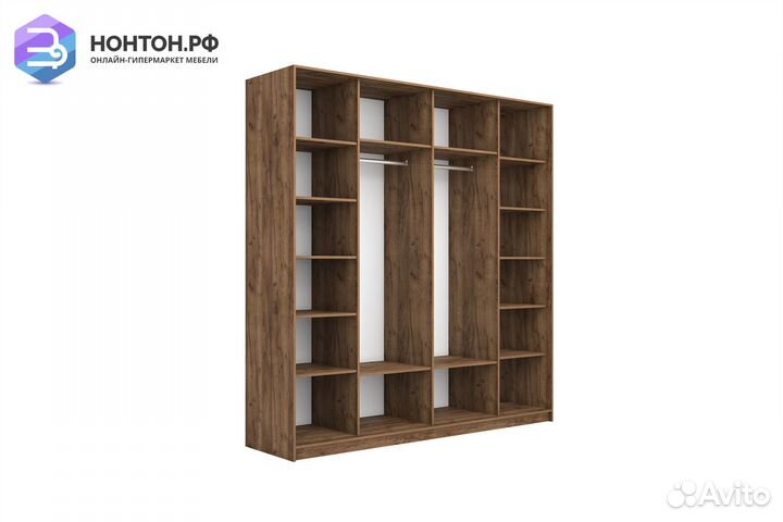 Шкаф-купе 2-х створчатый широкий Прайм дуб табачны