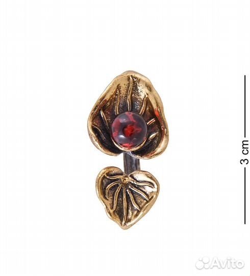 Кольцо Водяная Лилия (латунь, янтарь) A2184363