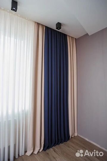 Штора из белой вуали 700х300