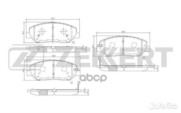 Колодки торм. диск. передн. Hyundai Grand Santa
