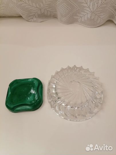 Пепельница малахитовое стекло Чехословакии
