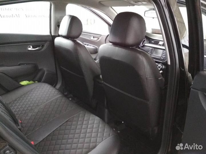 Чехлы Экокожа Ромб на Kia Rio 4 + X-linе Автопилот