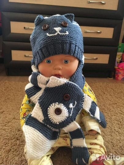 Комплект шапка+шарф новые