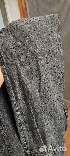 Рубашка джинсовая со стразами 52-54,56