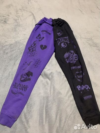 Штаны двухцветные black squld