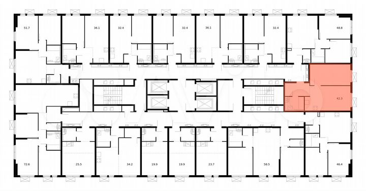 1-к. квартира, 42,3 м², 18/33 эт.