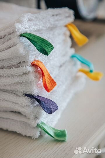 Полотенце махровое, белое, салфетка 30х30