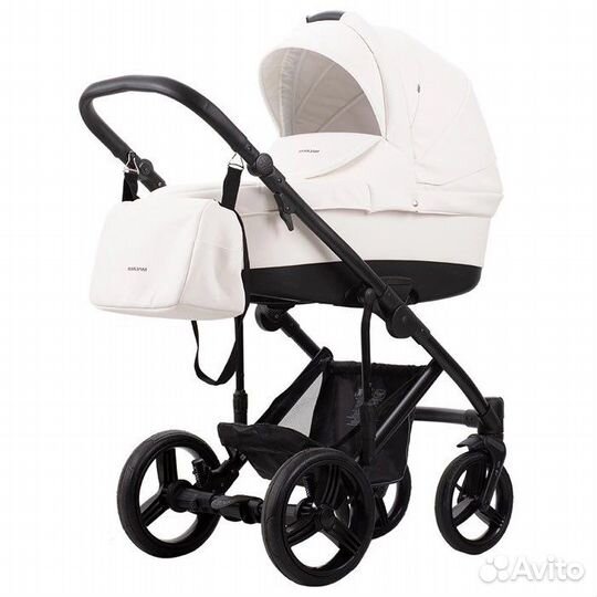 Коляска Bebetto magnum prima 2в1 (белая экокожа)