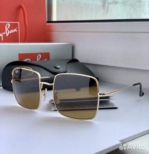 Очки ray ban square коричневые