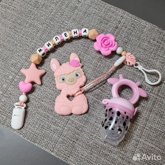 Именной держатель для соски грызунок