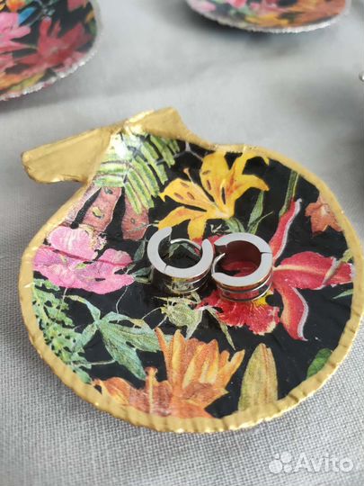 Ракушка гребешок декупаж