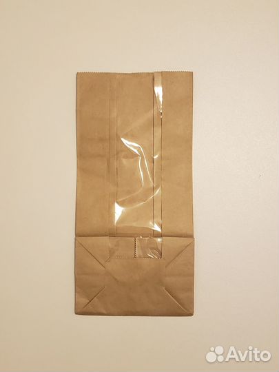 Крафт пакет с прямоугольным и круглым окном