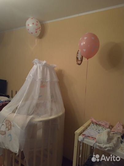 Детская кровать овальная круглая 8в1 от 0 до 3 лет