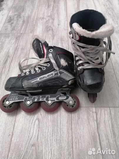Хоккейные ролики bauer бу