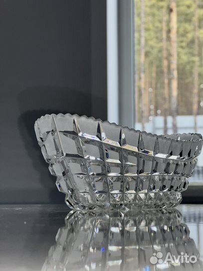 Салатник хрустальный лодочка