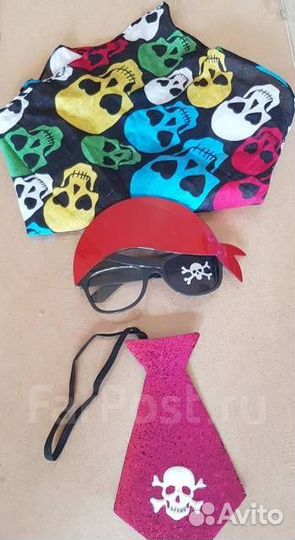 Набор пирата очки бандана галстук