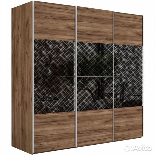 Шкаф-купе Эста 3-х дверный Комби (6 лдсп / 6 Черны