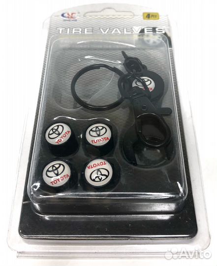 Колпачки на ниппеля - Toyota (с ключом/черный) (Че