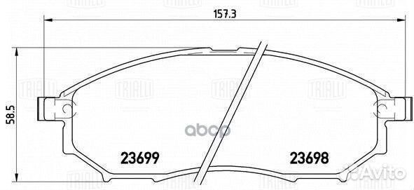 Колодки торм. для а/м Nissan Murano (08) диск