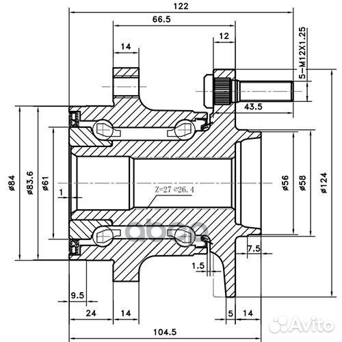 Ступица задняя Z89659R Zikmar