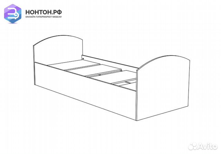 Кровать Юниор-2 сиреневый / дуб беленый