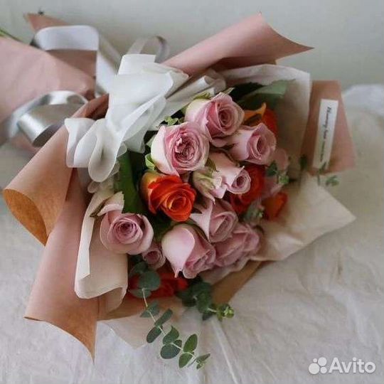 Цветы розы букет