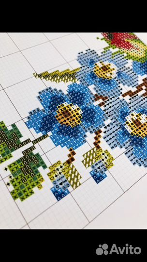 Схема для вышивания рушника крестом, канва