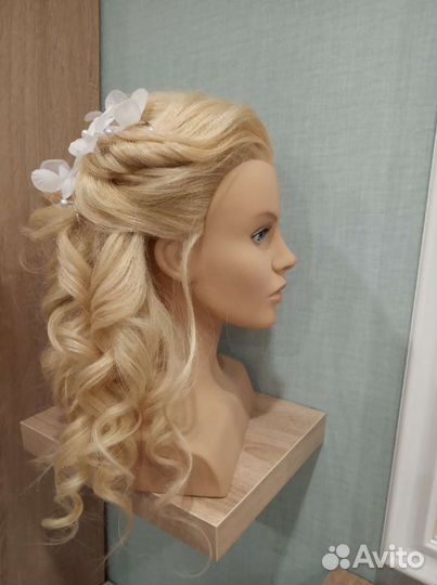 Манекен-голова. Натуральные волосы. Парикмахерск
