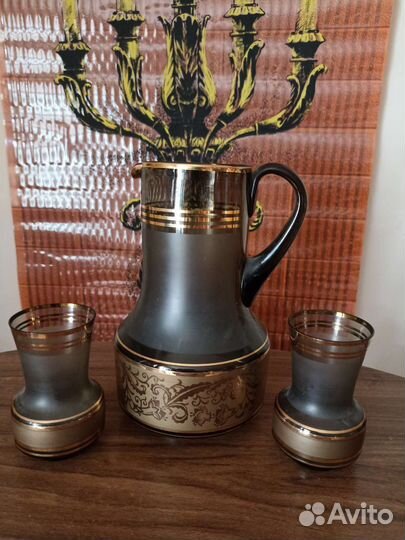 Кувшин цветное стекло СССР