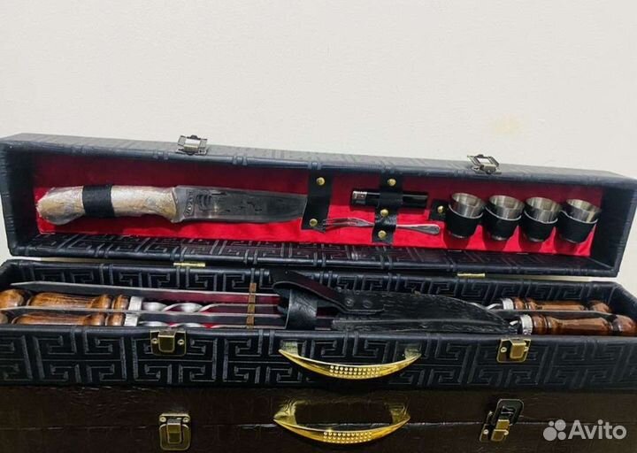 Шашлычный подарочный набор шампура нож