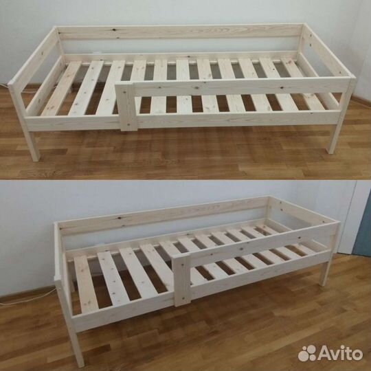 Новая детская кровать из дерева с матрасом