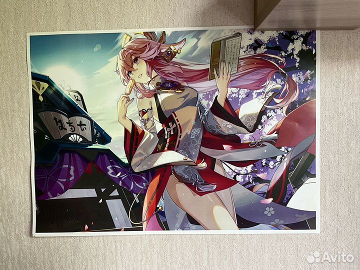 Genshin Impact стенды, плакаты, брелоки