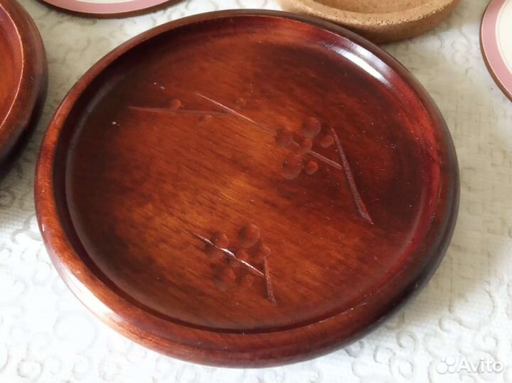 Подставка под чашку, деревянные блюдца. Из Японии