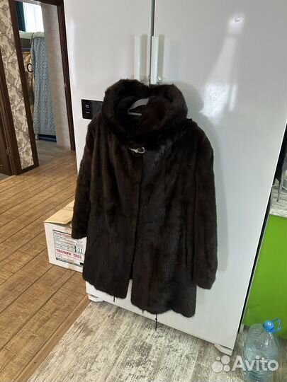 Шуба норковая с капюшоном