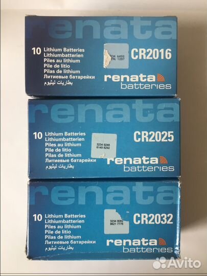 Батарейки Renata, Maxell, Camelion